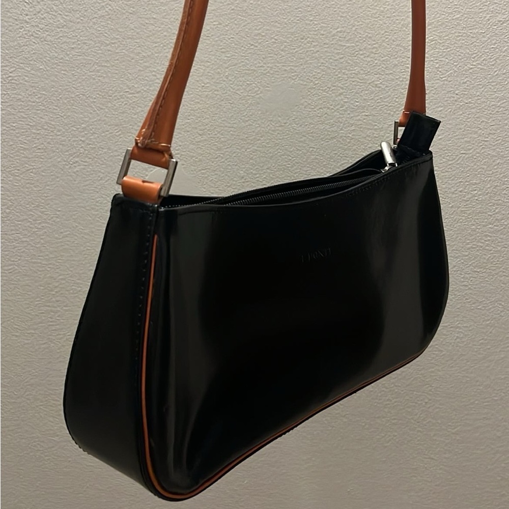 Black and Tan Leather Shoulder Bag